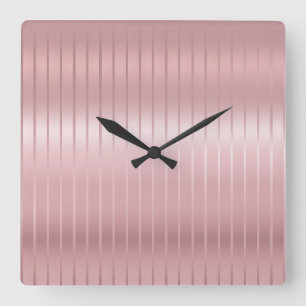 Elegant Rose Gold Colour Modern Template Square Square Wall Clock