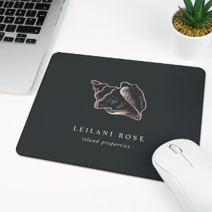 Elegant Rose Gold Conch Shell Mouse Mat
