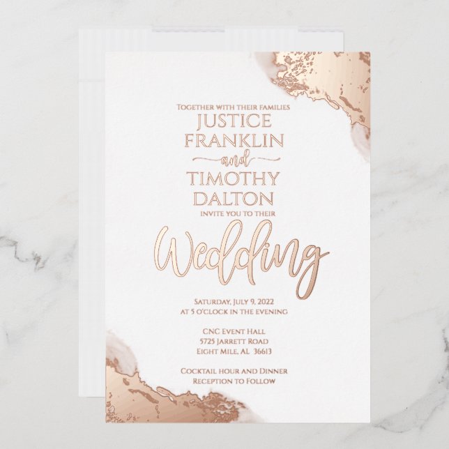 Elegant Rose Gold Corner Border Wedding (Envelope)