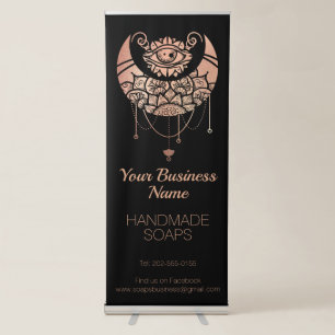 Elegant Rose Gold Crescent Moon Retractable Banner