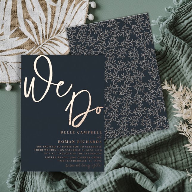Elegant Rose Gold & Dark Blue 'We Do' Wedding (Creator Uploaded)