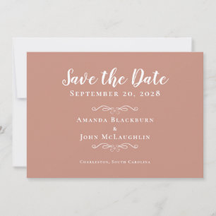 Elegant Rose Gold Delicate Romantic Calligraphy Save The Date