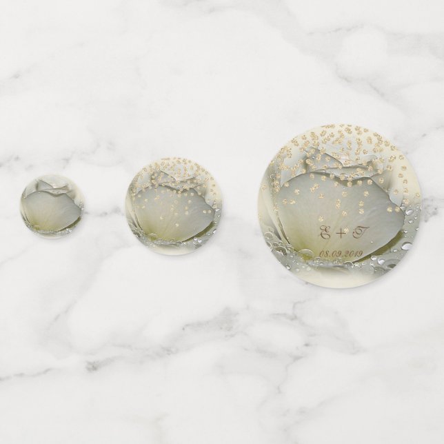 Elegant Rose ,Gold Diamonds ,Love-Name Confetti (Fronts)