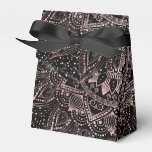 Elegant  Rose Gold Dots Mandala Marble  Favour Box
