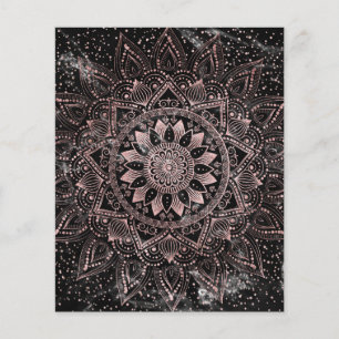 Elegant  Rose Gold Dots Mandala Marble  Flyer