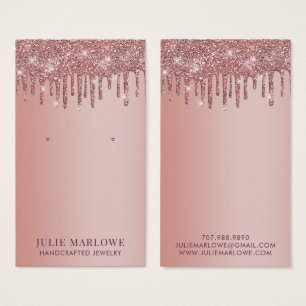 Elegant Rose Gold Dripping Glitter Earring Display