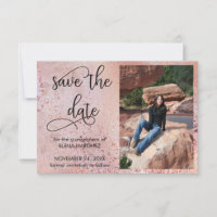 Elegant Rose Gold Faux Foil and Glitter Photo