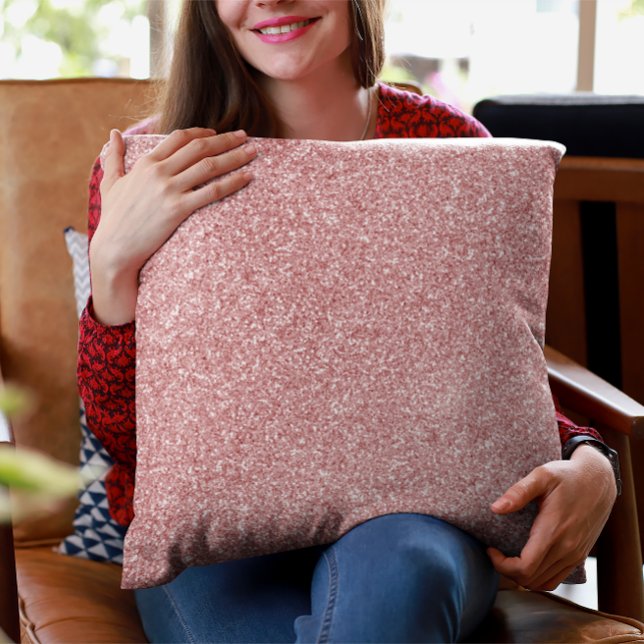 Elegant Rose-Gold Faux Glitter & Sparkles Cushion (Creator Uploaded)