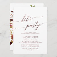 Elegant Rose Gold | Floral Back Let's Party