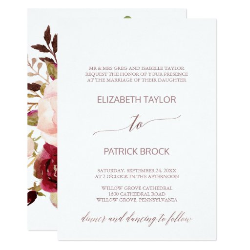 Image of Elegant Rose Gold | Floral Formal Wedding Invitation