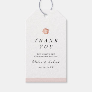Elegant Rose gold floral minimalist thank you Gift Tags