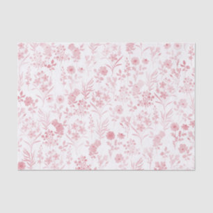 Elegant Rose Gold Flowers White Botanical Tissue Paper