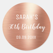 Elegant Rose Gold Foil Any Age 30th Birthday