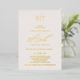 Elegant Rose Gold Foil   Blush Monogram Wedding 