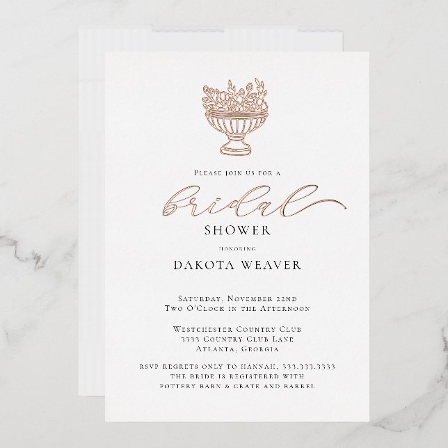 Elegant Rose Gold Foil Bridal Shower (Envelope)