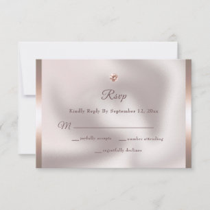 Elegant Rose Gold Foil Diamond Wedding RSVP Card