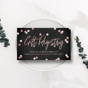 Elegant Rose Gold Foil Gift Registry Wedding Enclosure Card