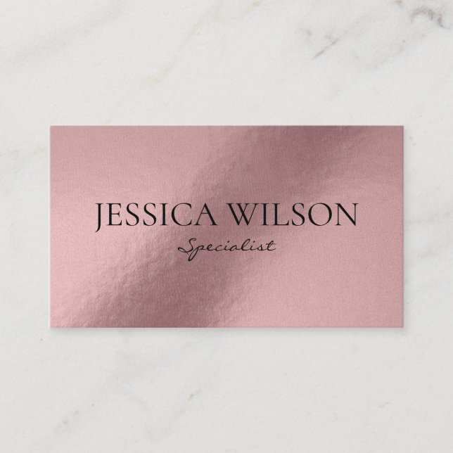 Elegant rose gold foil gradient business card (Front)