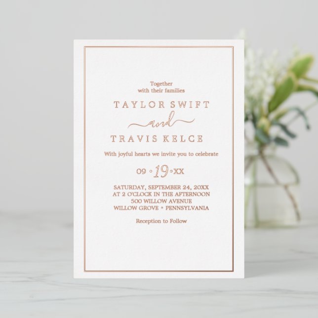 Elegant Rose Gold Foil Wedding  (Standing Front)