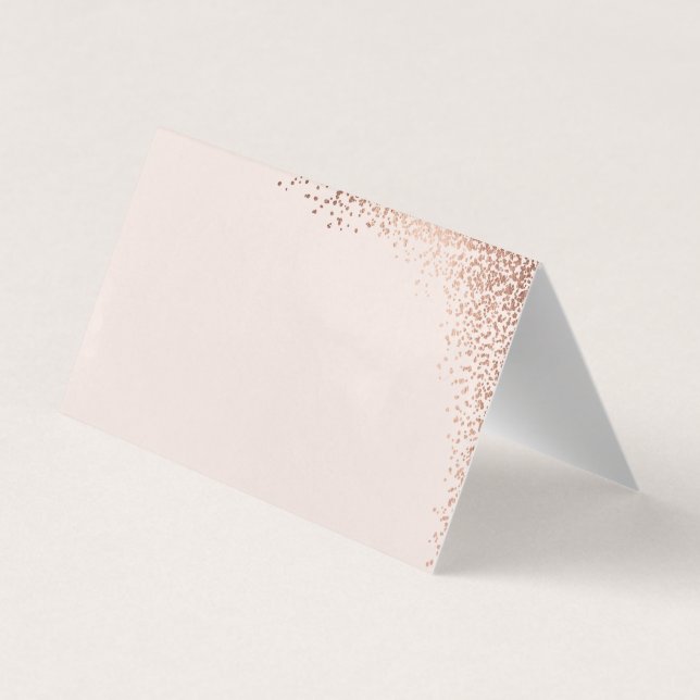 Elegant Rose Gold Foil Wedding Place Cards (Back)