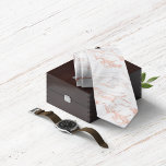 Elegant Rose Gold Foil |White Marble Tie<br><div class="desc">Elegant Rose Gold Foil |White Marble Necktie with trendy white marble and soft pink rose gold foil marble.</div>