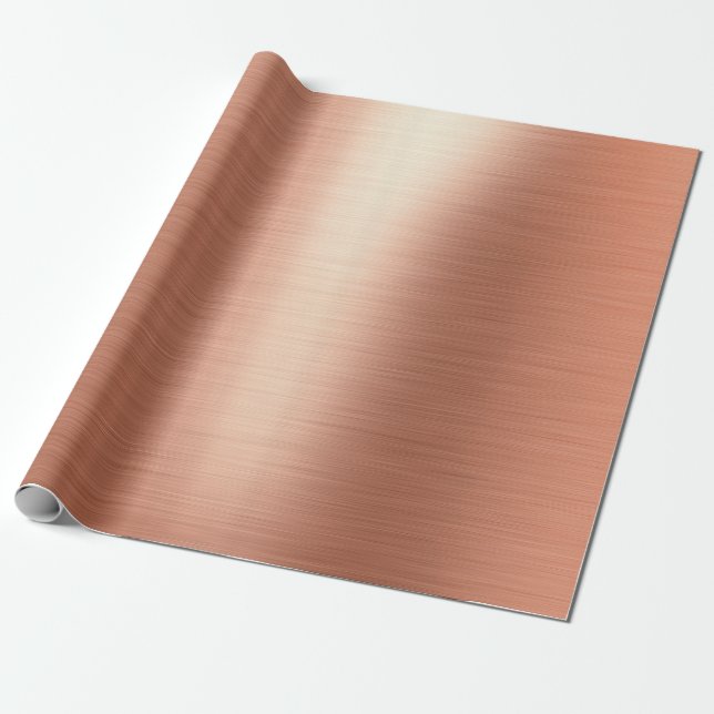 Elegant Rose Gold Foil Wrapping Paper (Unrolled)