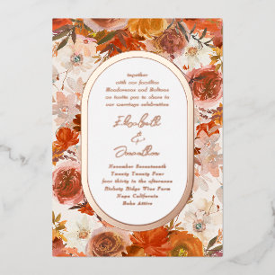Elegant Rose Gold Frame Floral Abundance Wedding