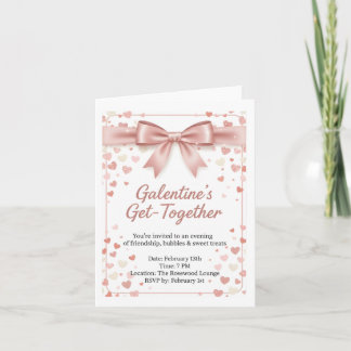 Elegant Rose Gold Galentine's Day Invitation Templ