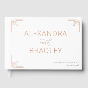 Elegant Rose Gold Geometric Guest Book