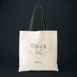 Elegant Rose Gold Geometric Heart Mother of Bride Tote Bag<br><div class="desc">Simple and stylish wedding tote bag featuring timeless handwritten font inside a rose gold geometric heart frame.. The perfect gift for weddings and bridal favours. Can be customised with your mother of the bride's name.</div>