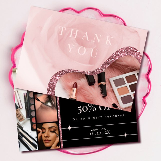 Elegant Rose Gold Gift Voucher | Discount Card  (Elegant Rose Gold Gift Voucher | Discount Card #zazzlemade #thankyoucard #giftcertificate #voucher)