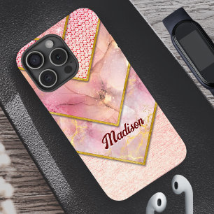 Elegant rose gold girly geometric Case-Mate iPhone 16 Pro Case