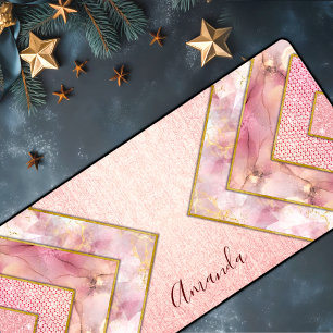 Elegant rose gold girly geometric sketchbook desk mat