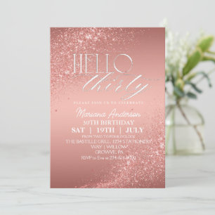 Elegant Rose Gold Glitter 30th Birthday Invita Invitation