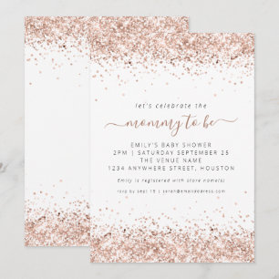 Elegant Rose Gold Glitter Baby Shower  Invitation