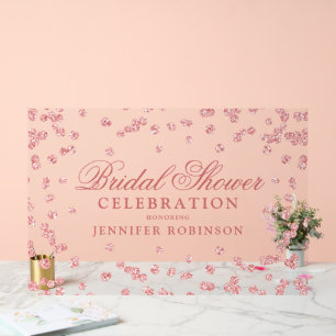 Elegant Rose Gold Glitter Bridal Shower Welcome Acrylic Sign