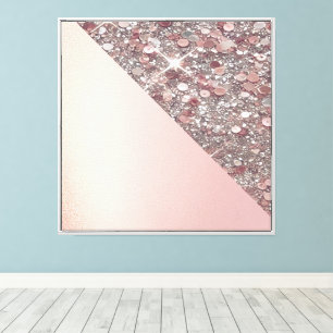 Elegant Rose Gold Glitter Canvas Print