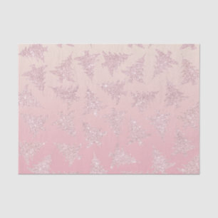 Elegant Rose Gold Glitter Christmas Tree Pattern Tissue Paper