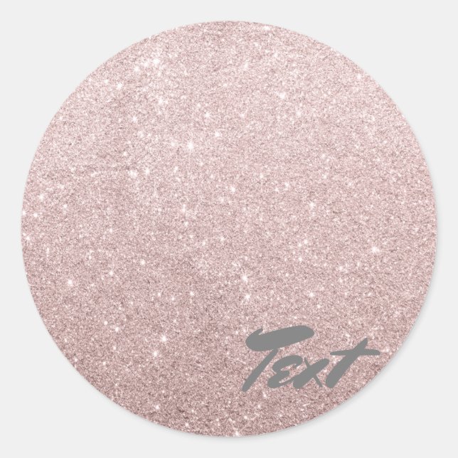 elegant rose gold glitter classic round sticker (Front)