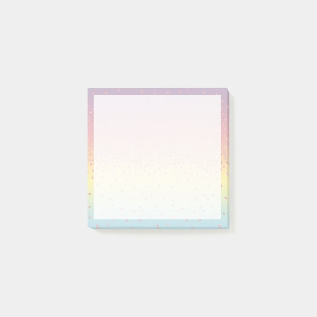 Elegant rose gold glitter confetti dots gradient post-it notes (Front)