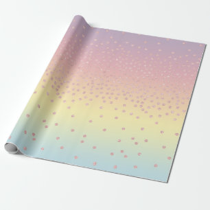 Elegant rose gold glitter confetti dots gradient wrapping paper