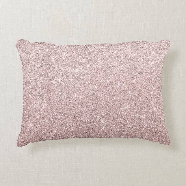 elegant rose gold glitter decorative cushion (Front)