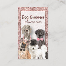 Elegant Rose Gold Glitter Dog Grooming Loyalty