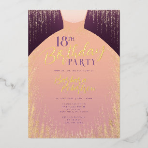 Elegant Rose Gold Glitter Dress 18th Birthday