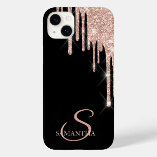 Elegant Rose Gold Glitter Drips Case-Mate iPhone 14 Plus Case