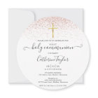Elegant Rose Gold Glitter First Holy Communion