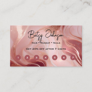 Elegant Rose Gold Glitter Flat Loyalty Card