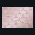 Elegant Rose Gold Glitter Gingerbread Man Pattern Tea Towel<br><div class="desc">Christmas Gingerbread Man Pattern in faux rose gold glitter</div>