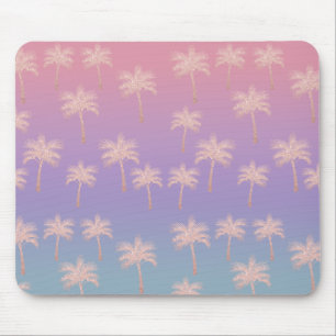 Elegant rose gold glitter gradient palm pattern mouse mat