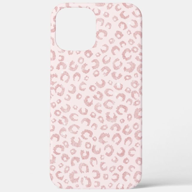 Elegant Rose Gold Glitter Leopard Pattern Case-Mate iPhone Case (Back)
